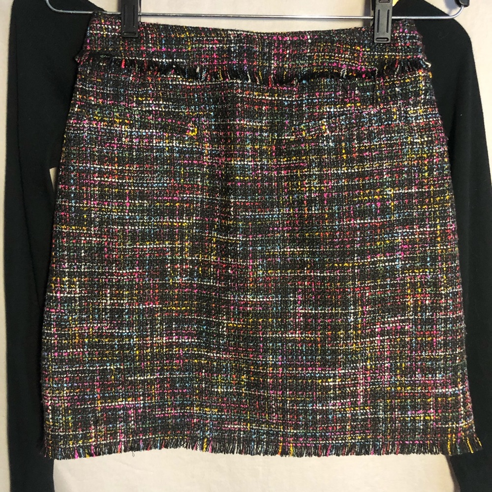 Rainbow Black Tweed Skirt Size 4